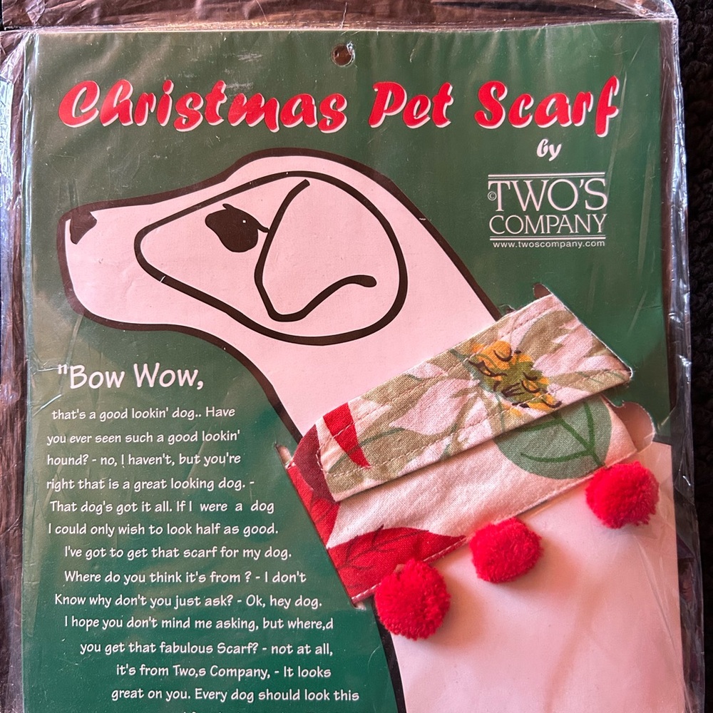 Two's Company Christmas Pet Scarf - Red and Green